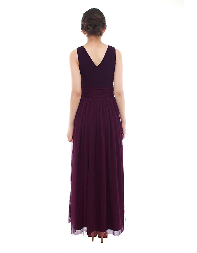 Vera Maxi Tulle Dress in Imperial Purple